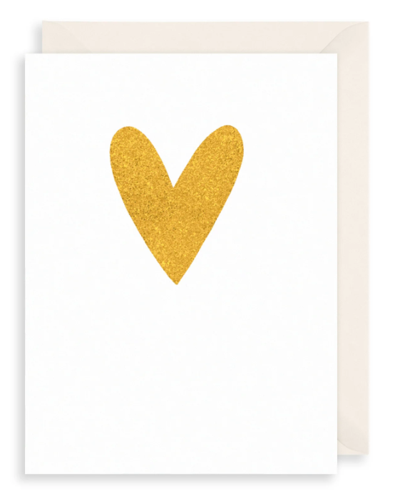 Golden Heart Greetings Card