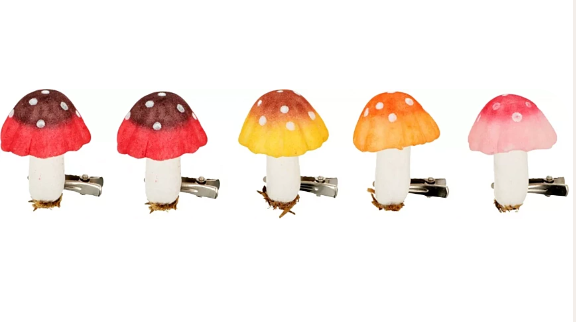 Artemio Set of 5 Mushrooms with clips