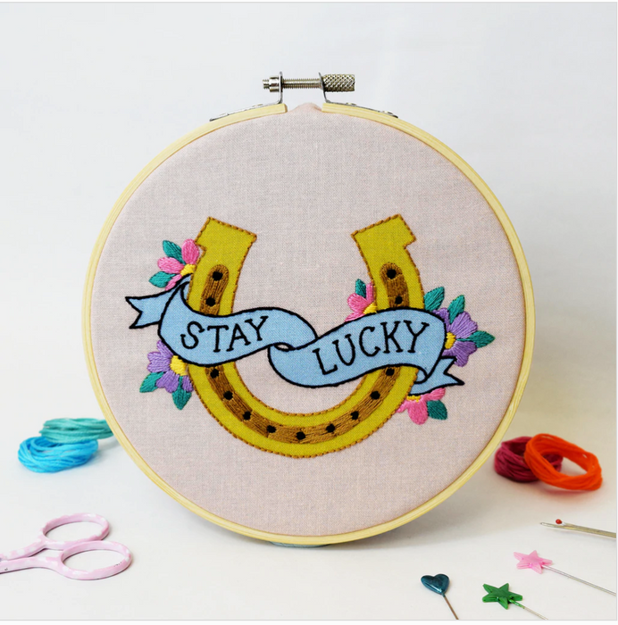 'STAY LUCKY' LARGE EMBROIDERY CRAFT KIT