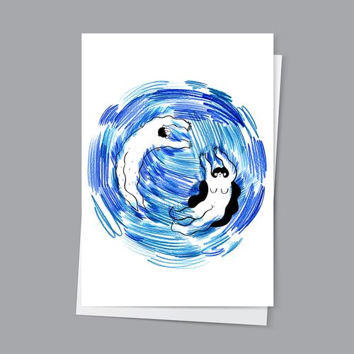Underwater Lovers Card