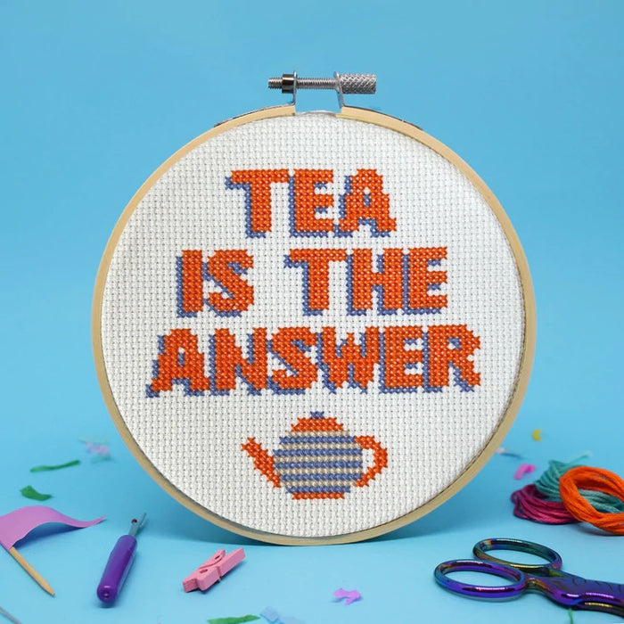 Tea Is The Answer Cross Stitch Kit