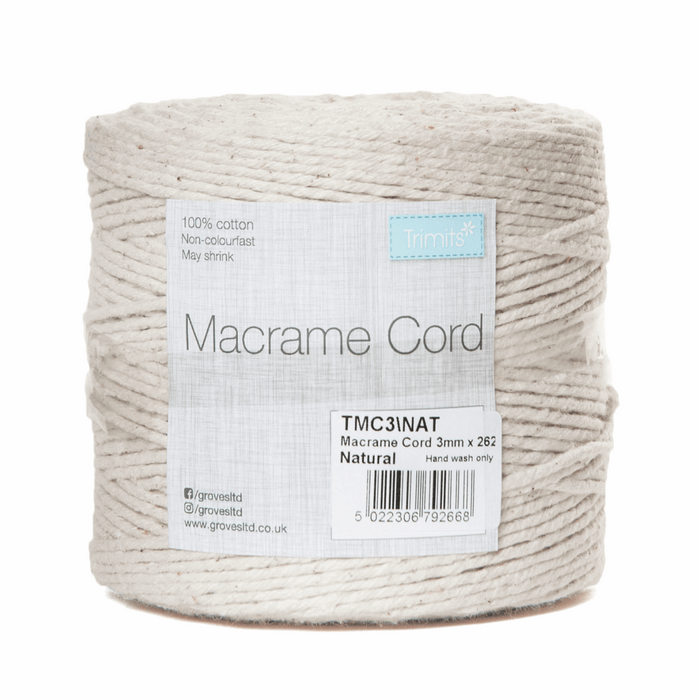 Natural Macrame Cord 3mm