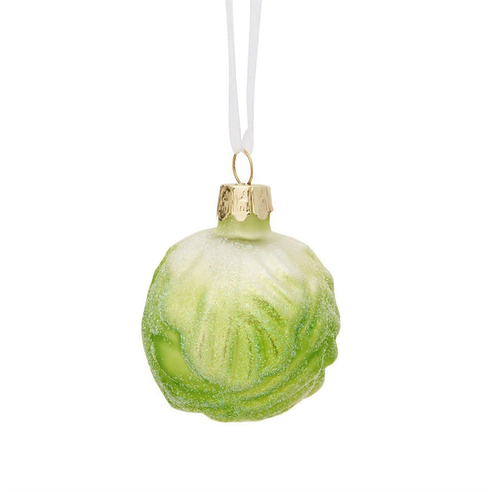 Brussels Sprout Glitter Shaped Bauble