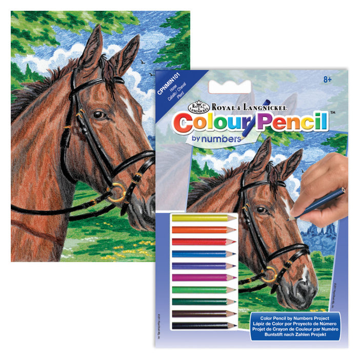 Colour Pencil By Numbers Mini - Horses
