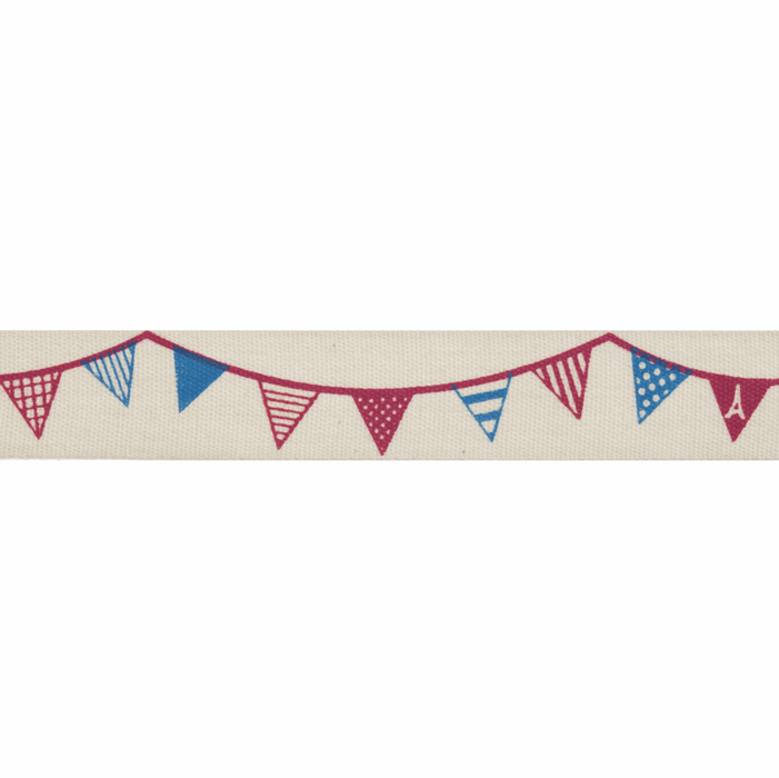 Natural Trim- 5m x 15mm - Bunting - Red & Navy
