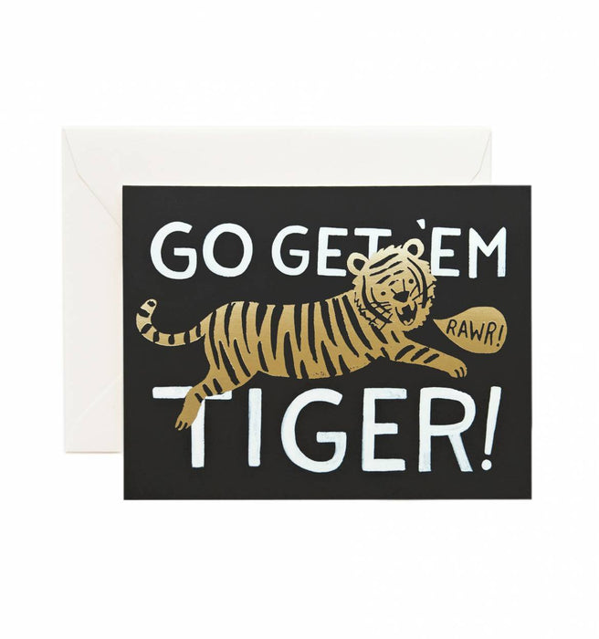 Go Get Em Tiger Greetings Card