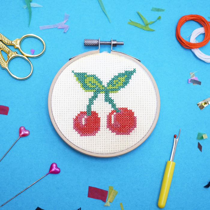 Mini Cross Stitch Kit - Cherry Bomb