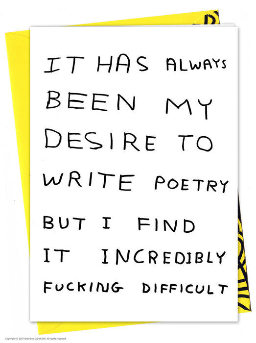 David Shrigley Write Poetry Greetings Card