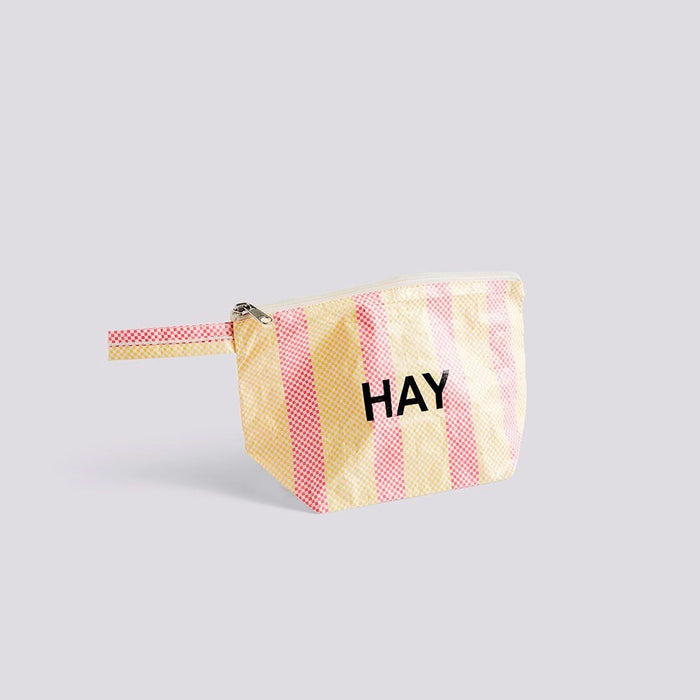 Candy Stripe Wash Bag - Small Red And Yellow