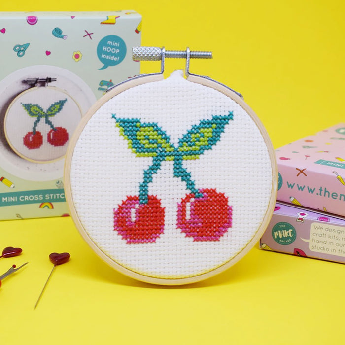 Mini Cross Stitch Kit - Cherry Bomb