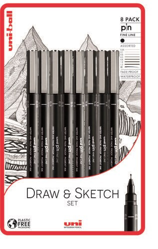 Uni PIN 8pc Blister Draw and Sketch PFP