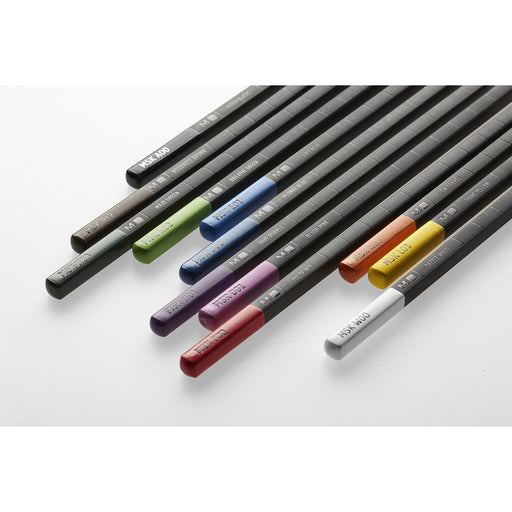 Tops of the pencils, showing colour range.