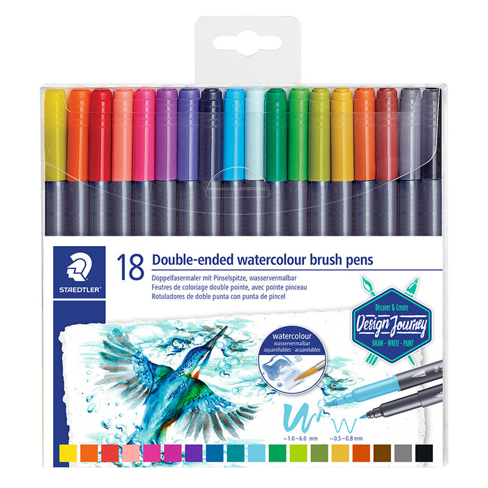Double-ended Watercolour brush pens 18