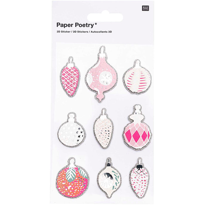3D Stickers Pink Christmas Tree Decorations