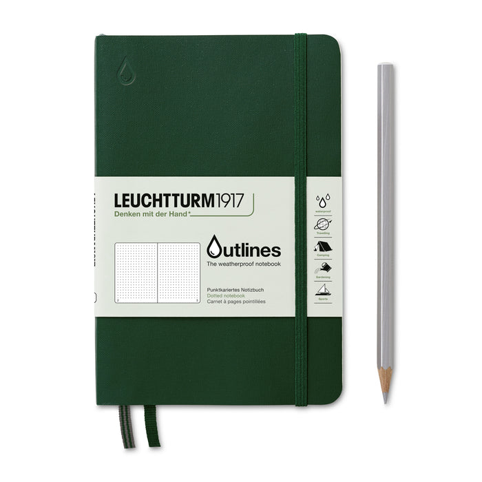 Leuchtturm1917 - Walden Green Outlines Notebook Paperback 150 g/m? nautical chart paper 89 p. dotted