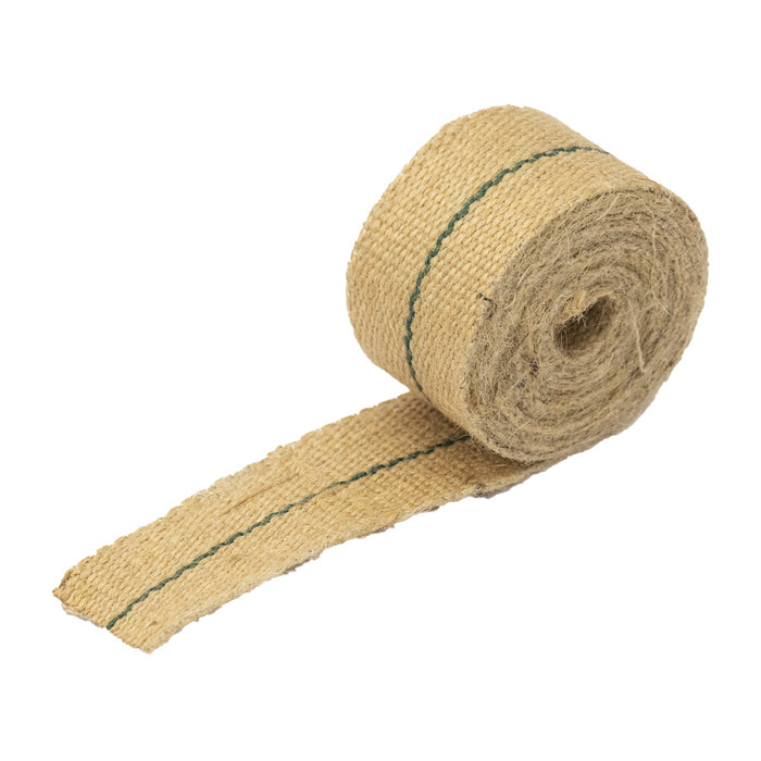 Jute Webbing Natural with Green stripe  2" 3m