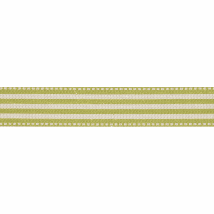 Natural Trim- 5m x 15mm - Stripes - Lime Green