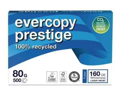 Evercopy Prestige A4 80gsm 500pk Extra White 100% Recycled