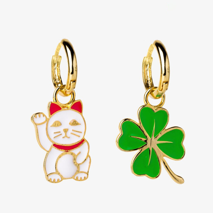 YOW: Earrings - Lucky Cat & Clover