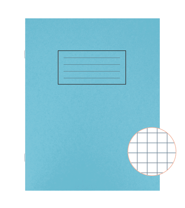 Exercise Book 229x178mm Squared - Blue