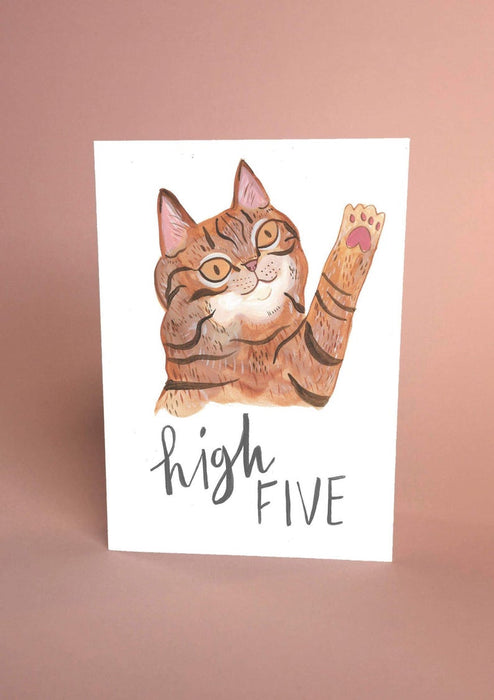 High Five Cat Card