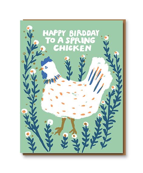 Happy Birdday Spring Chicken Card