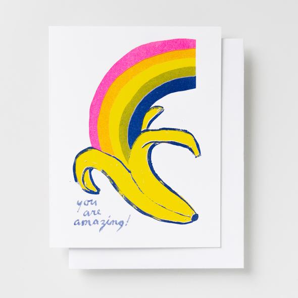 YOW: Riso Card - Banana Rainbow