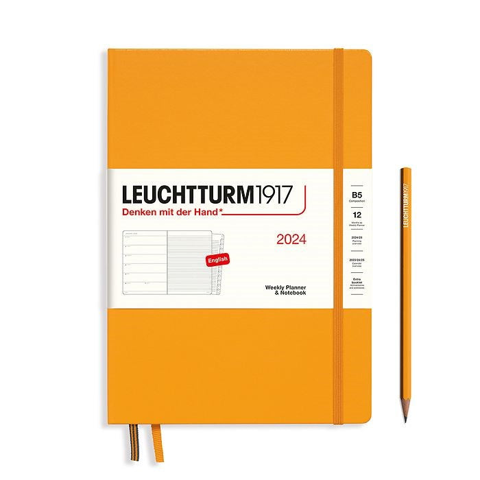Leuchtturm 1917 Weekly Planner & Notebook 2024 Hardcover - B5