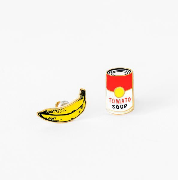 Yellow Owl Workshop Pop Art Soup & Banana Earrings